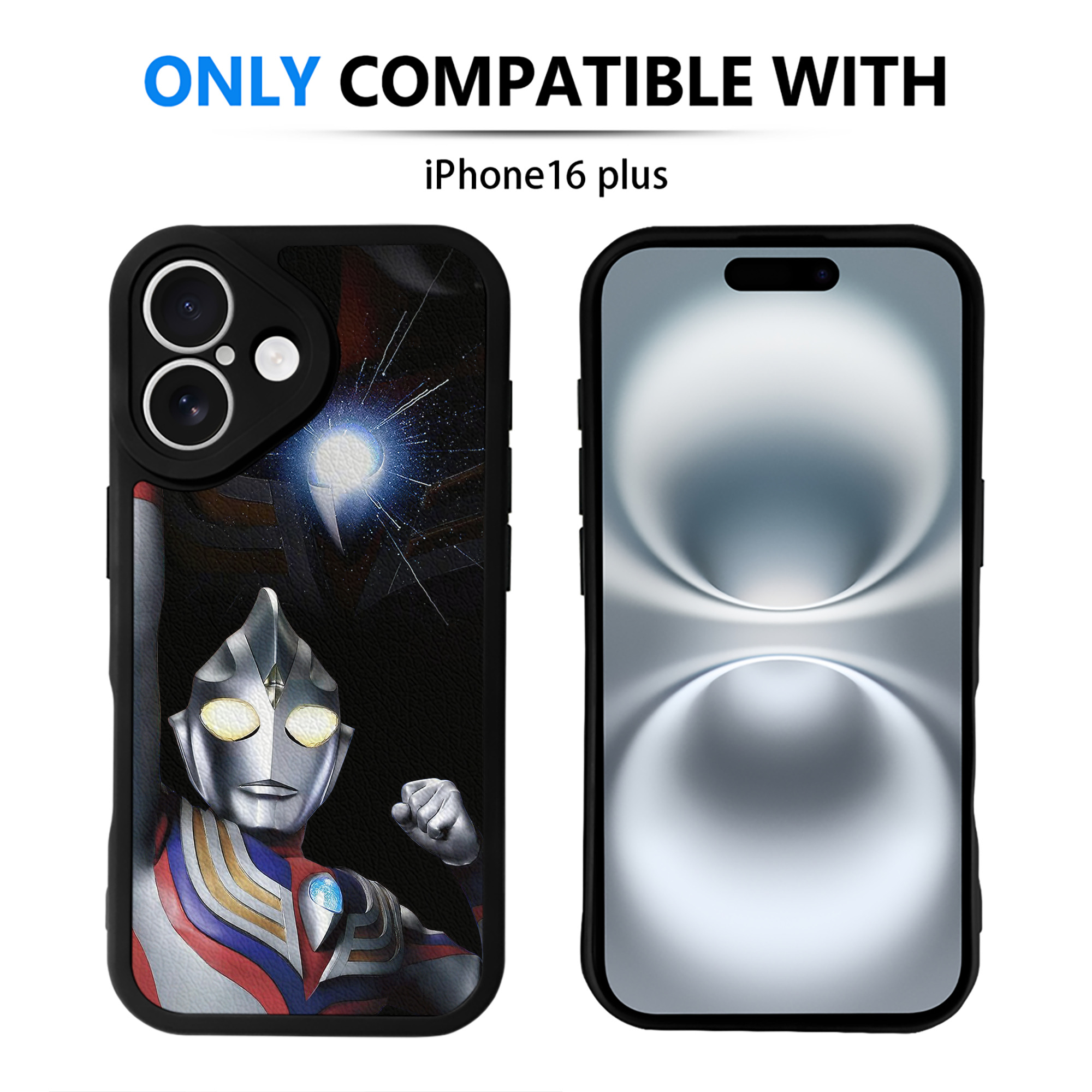（画像用） ウルトラマン Ultraman 【iPhone 16シリーズ対応】シリコンスマホケース（レザー調） 材質：シリコン